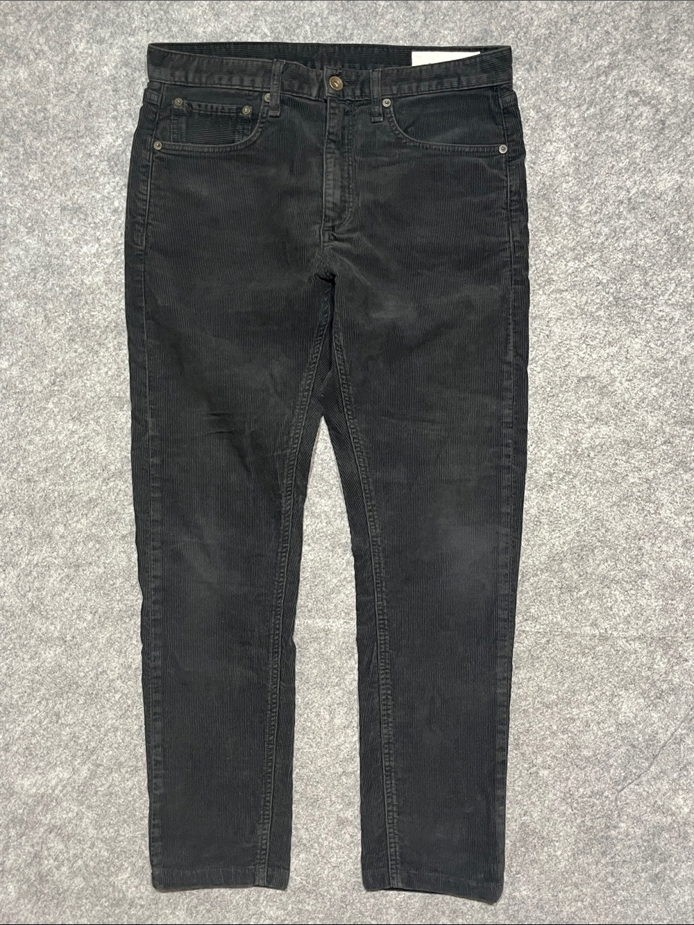 rag & bone Men's Black Extra Slim Straight Corduroy Pants